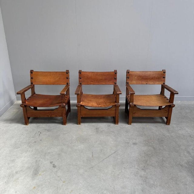 Vintage Brutalist Spanish Armchairs, 1960s, Set of 3 For Sale - Image 4 of 14