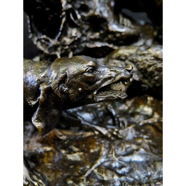 Bronze Mid 19th Century Fox Hunting, bronze by P J Mene For Sale - Image 8 of 12
