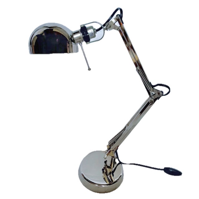 Industrial Vintage Chrome Industrial Desk Lamp For Sale - Image 3 of 10