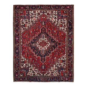 1960s Red Semi Antique Persian Rug