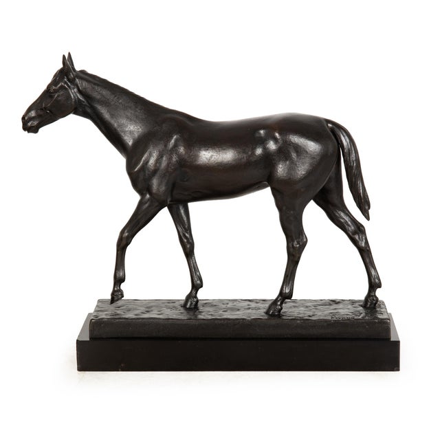 French Antique Bronze Sculpture of Racehorse by Francois Peyrol Ca. 1910 For Sale - Image 4 of 18