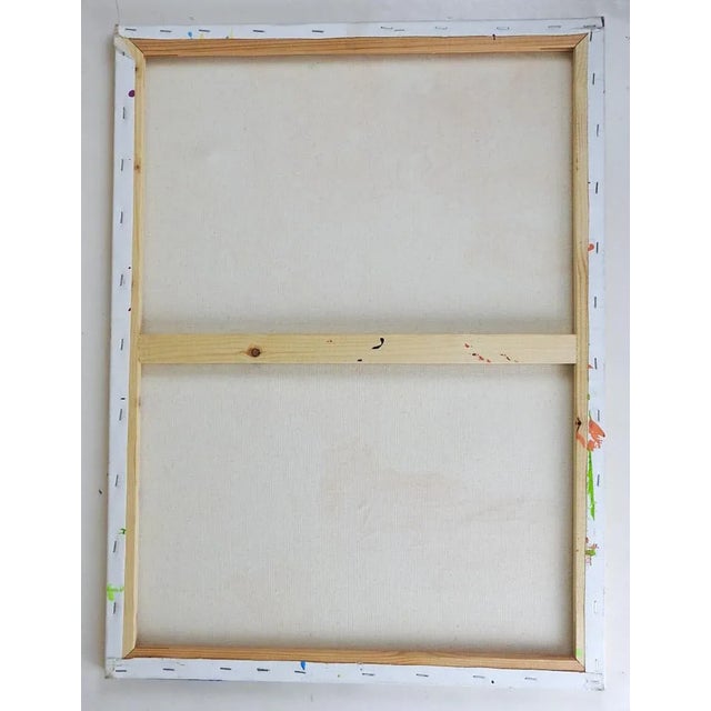 Contemporary Contemporary Abstract Red Blue Yellow Painting For Sale - Image 3 of 4