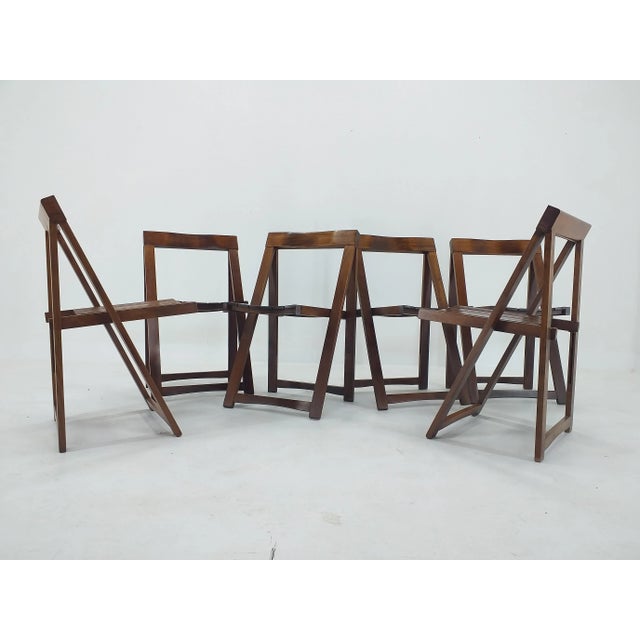 Mid-Century Folding Chairs by Aldo Jacober for Alberto Bazzani, 1960s, Set of 6 For Sale - Image 4 of 15