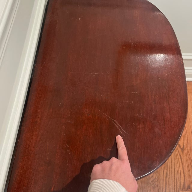 English Late 19th Century Demilune Wood Folding Table For Sale - Image 3 of 13