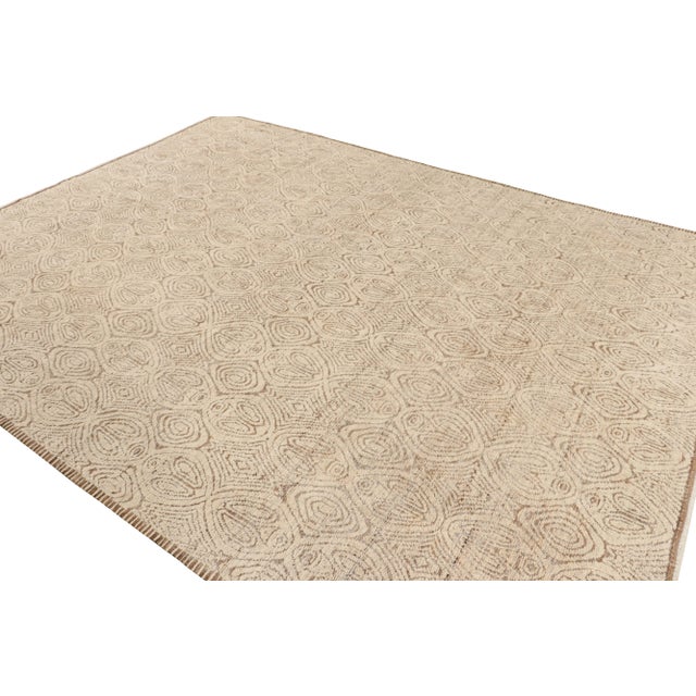 Rug & Kilim Rug & Kilim’s Moroccan Style Rug in Beige-Brown with Geometric Patterns - 14x20 For Sale - Image 4 of 7
