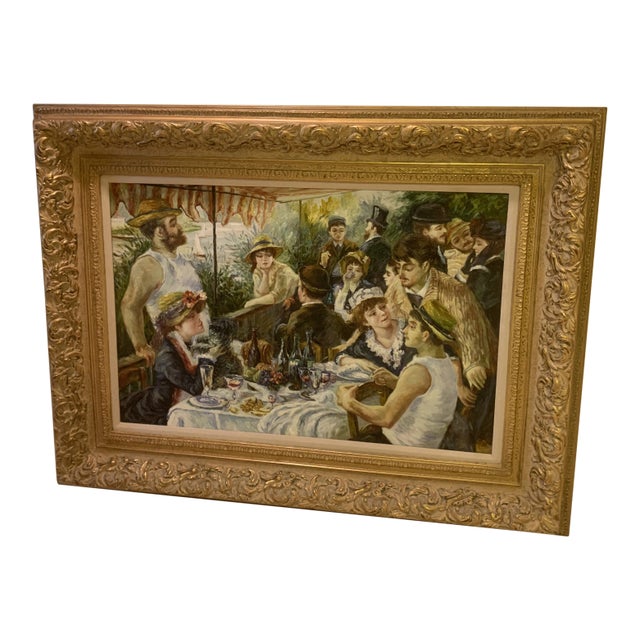 1970s Figurative Aesthetic Movement Style Oil Painting, Framed For Sale
