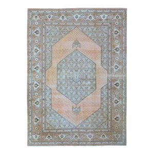 Large Brown Antique Persian Tabriz Rug