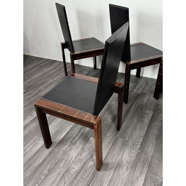 Mid-Century Modern Rosewood Dining Chairs in the style of Afra & Tobia Scarpa, 1970, Set of 6 For Sale - Image 12 of 15