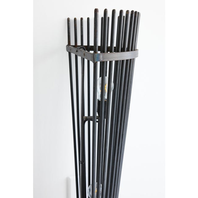 Set of Three Monumental Modernist Steel Rod Wall Sconces, Switzerland For Sale - Image 14 of 16