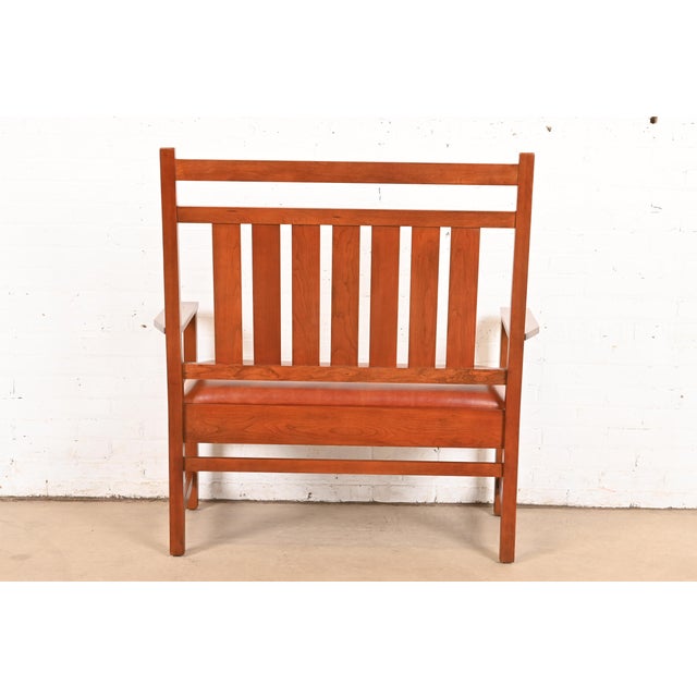 Stickley Harvey Ellis Collection Inlaid Cherry Wood Bench or Settee For Sale - Image 11 of 14