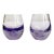 1990s Purple Blown Glass Controlled Bubble Shot Glasses - a Pair For Sale