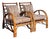 Vintage Rattan Lounge Chairs in Alan Campbell “Zigzag” for Quadrille - A Pair For Sale