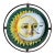 Plaster Painting Sun Moon Rusty Weathered Steel Round (After Sergio Bustamante) For Sale