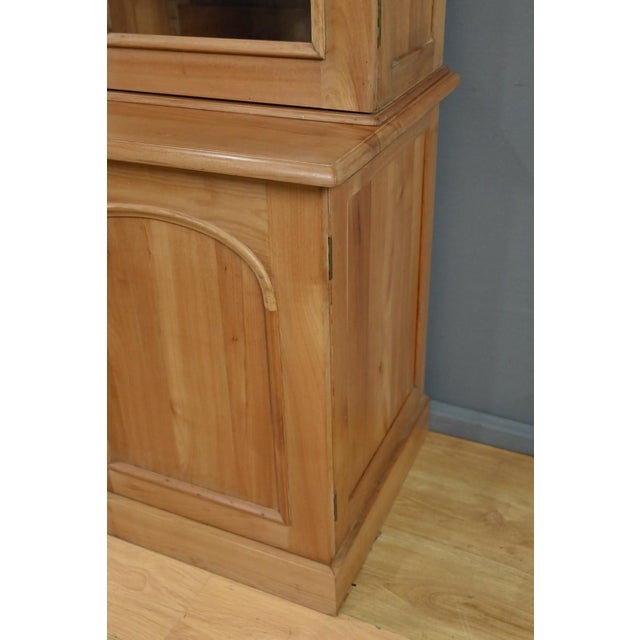 Wood Louis Philippe Style 2-Part Bookcase in Light Cherrywood, 20th Century For Sale - Image 7 of 15