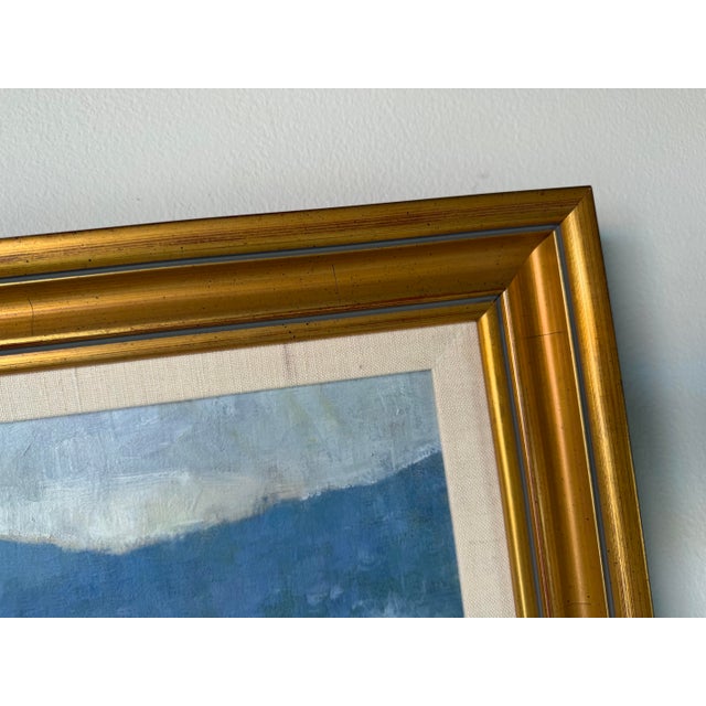 Vintage Farm Landscape Oil on Canvas Board Painting – Signed For Sale - Image 11 of 12