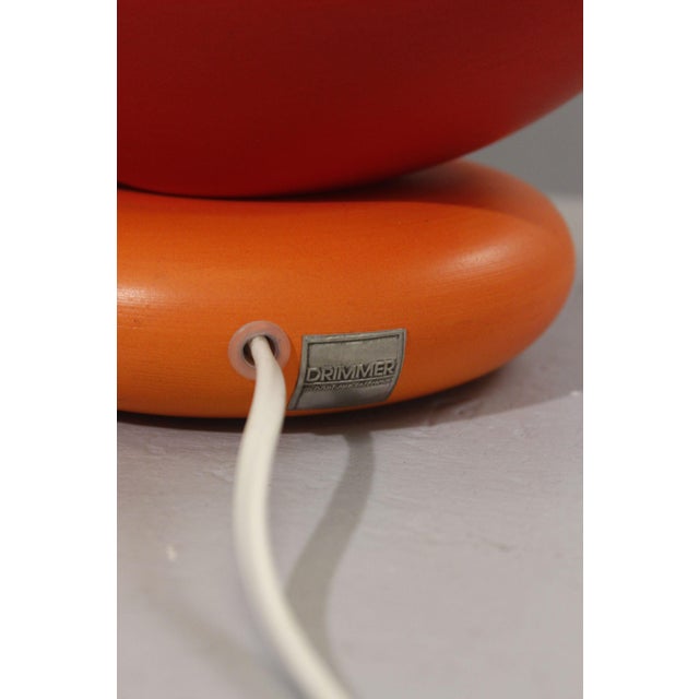 Large Orange Ceramic Table Lamp by Louis Drimmer, 1980s For Sale - Image 11 of 16