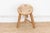 Farmhouse Bleached Wood Vintage Round Stool For Sale - Image 3 of 6