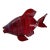 Ruby-Red Large Art Glass Fish Figurine by Chris Belleau, Signet. For Sale