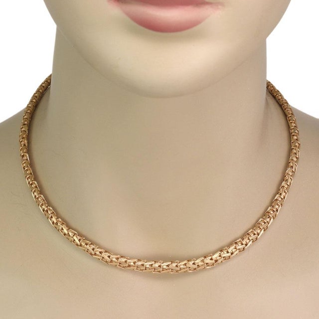 Late 20th Century Roberto Coin Necklace 18k Yellow Gold 6mm Silk Weave Flex Style Collar For Sale - Image 5 of 5
