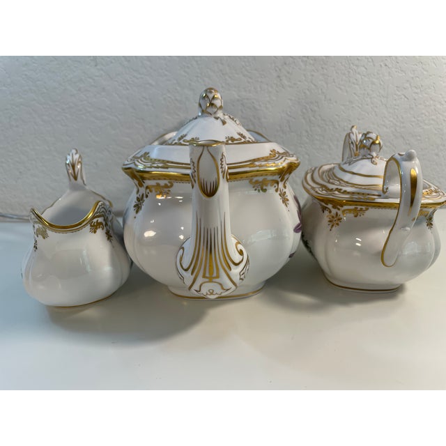 Vintage Spode Stafford Flowers English Bone China Tea Service, 3-Piece Set For Sale - Image 9 of 18