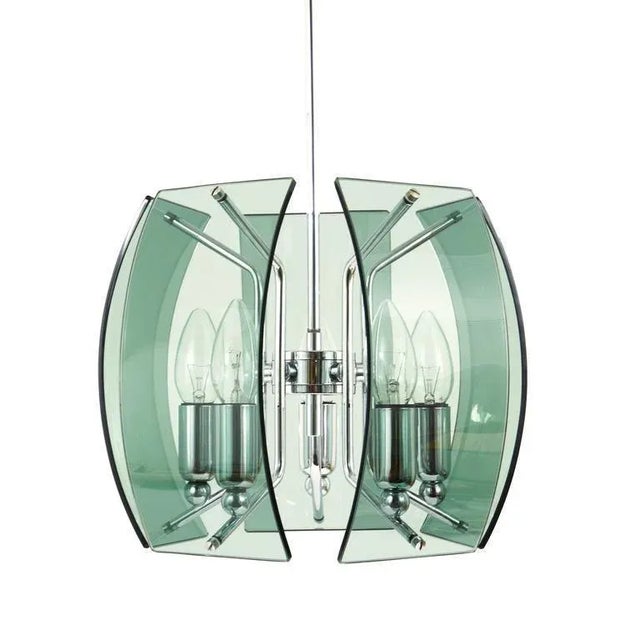 Fontana Arte Mid-Century Glass Pendant in the style Fontana Arte, Italy, 1960s For Sale - Image 4 of 11