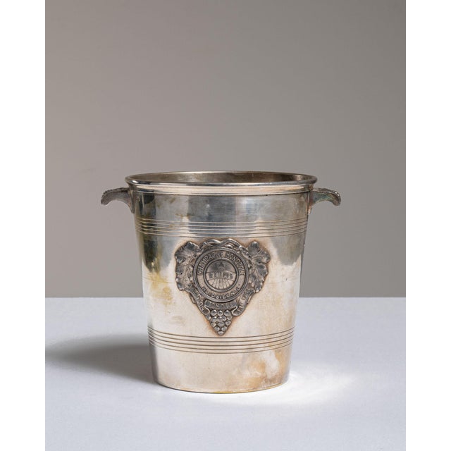 Metal Mid 20th Century France Gold Silver Ice Bucket For Sale - Image 7 of 15