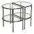Mid-Century Demilune Gun Metal and Glass Side Tables - A Pair For Sale