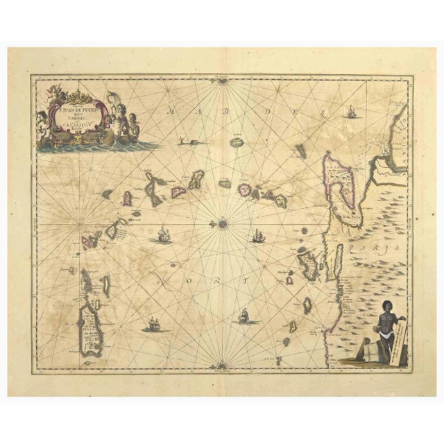 S.Juan de Puerto Rico is an ancient map realized in 1650 by Johannes Janssonius (1588-1664). Good conditions. from...