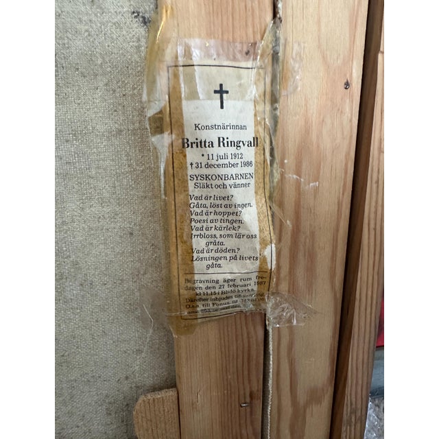 Britta Ringvall, Vase, 1960s, Oil on Canvas, Framed For Sale - Image 13 of 18