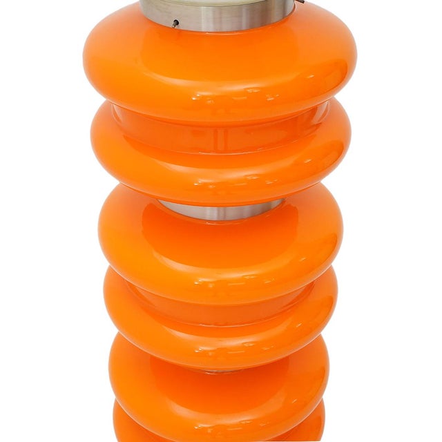 Orange Orange and White Glass Floor Lamp from Stilux Milano, 1970 For Sale - Image 8 of 15