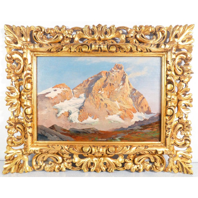 Leonardo Roda, Il Cervino, 1911, Oil on Panel, Framed For Sale - Image 11 of 18
