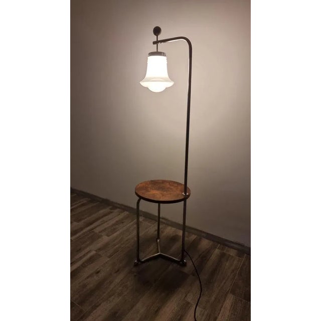 Mid-Century Floor Lamp in Glass and Metal, in Very Good conditions. Designed 1960 to 1969 European Plug (up to 250V).The...