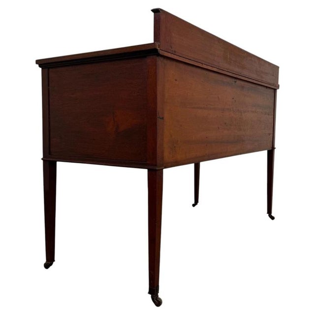 Antique English Edwardian Mahogany Writing Table, 1900s For Sale - Image 10 of 13