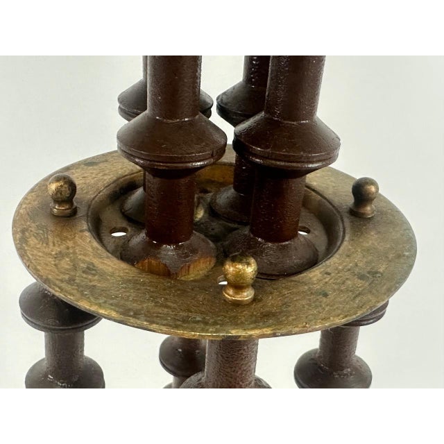 Antique Victorian Folk Art Wood Spool Side Table For Sale - Image 18 of 18