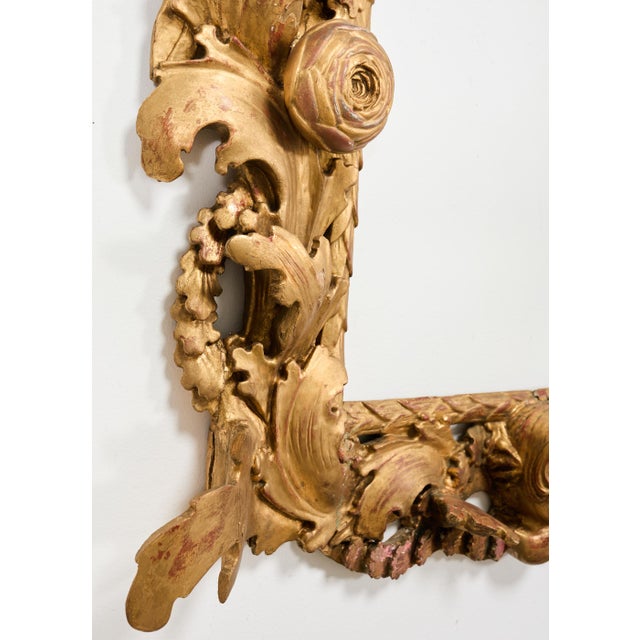 18th Century Italian Baroque Carved Giltwood Picture Mirror Frame For Sale - Image 15 of 18