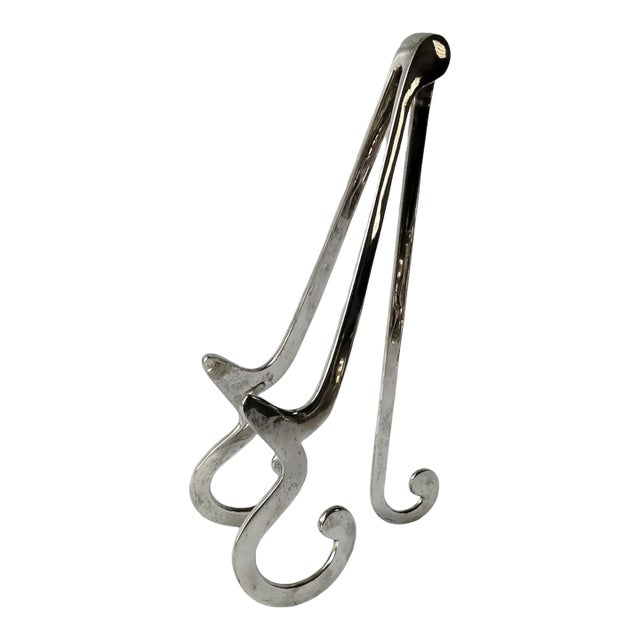 Silverplated Modern Display Easel Photo Frame Stand Vintage 90s For Sale