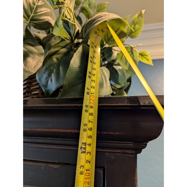 Bramble Co Distressed Mahogany Black Bookshelf With Sliding Glass Doors For Sale - Image 15 of 15