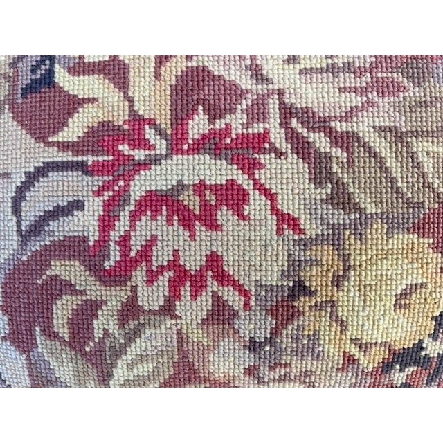 Vintage Floral Bouquet Needlepoint Pillow For Sale - Image 4 of 11