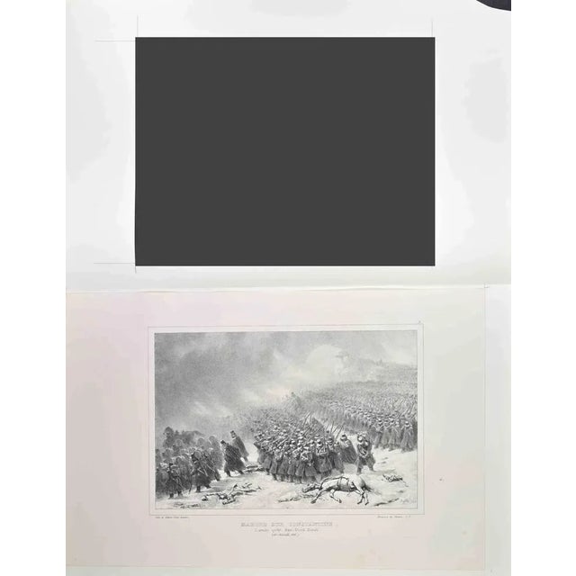 Marche Sur Constantine is a Lithograph realized by Auguste Raffet in 1837. Signed on the plate. Good condition with...