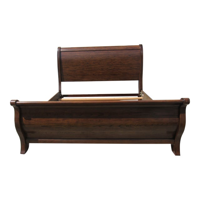 1990s Pulaski King Size Sleigh Bed Designer For Sale