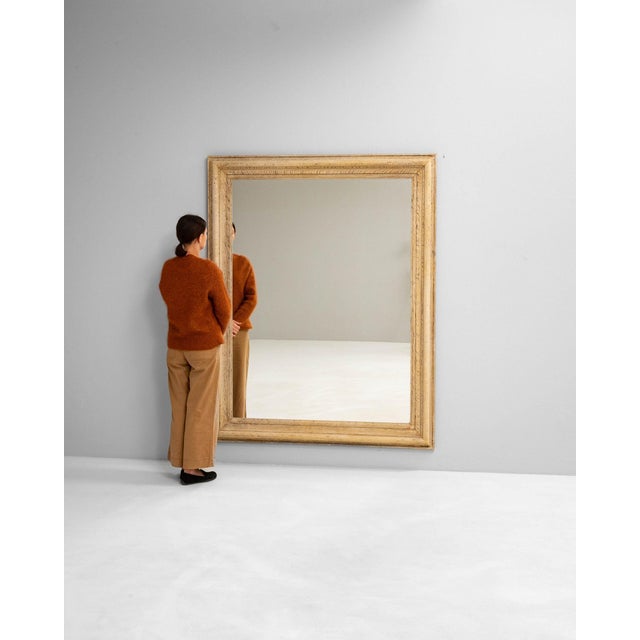 19th Century 19th Century France Tan Wood Mirror For Sale - Image 5 of 11