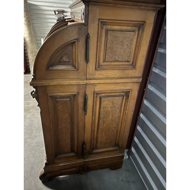 Antique 19th C. Wooton Desk Grade Burl Walnut Patent Pat For Sale - Image 4 of 18