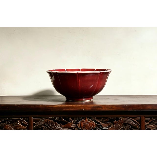 Chinese Old Ceramic Big Bowl,Ming Dynasty Yongle Marked Red Glaze Porcelain Bowl For Sale - Image 9 of 11