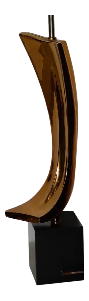 Mid Century Modern Sculptural Brass Lamp by Laurel Lamp Company 1950s