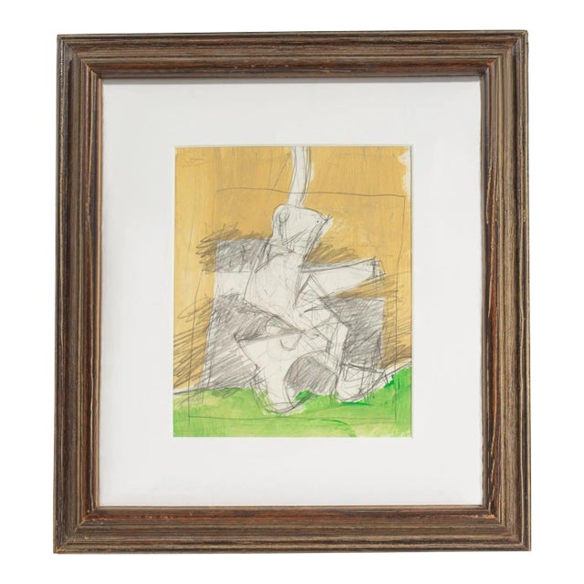 Abstract Graphite and Acrylic Drawing by James L. Bruch For Sale