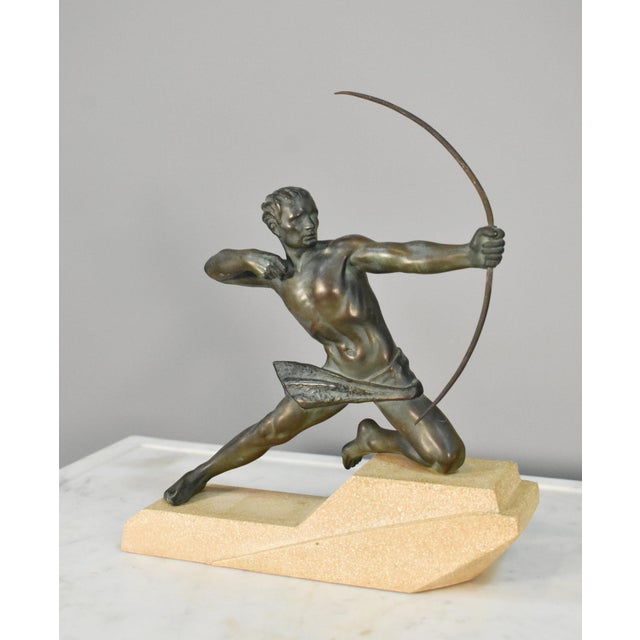 Art Deco Sculpture the Archer Hercules by Max Le Verrier, 1920s For Sale - Image 3 of 15
