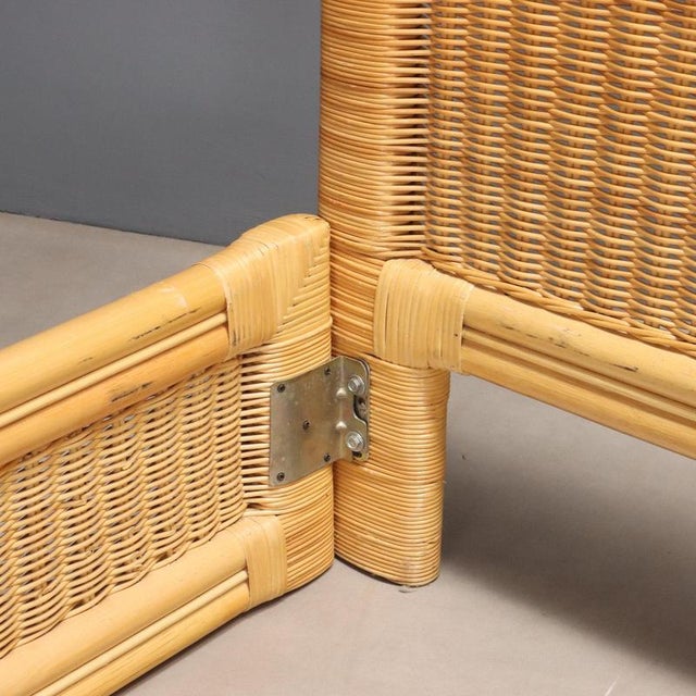 Late 20th Century Wicker and Bamboo Bed, 1980s For Sale - Image 5 of 9