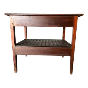 Early 19th Century. Early American. Style 2 Tier Pine Eggs Table Work Table