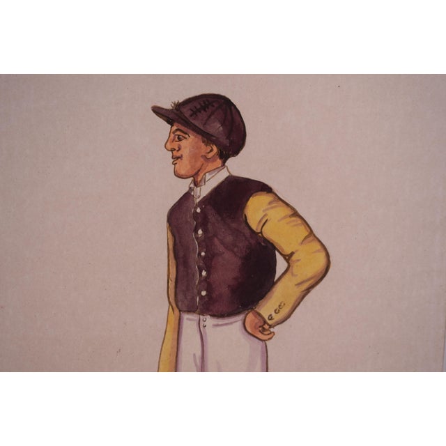 George Barrett Jockey One & Two Thousand Guineas Winner 1885 Watercolour by Astor For Sale - Image 4 of 5