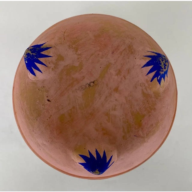 1990s Mexican Handmade Pottery Multicolor Three-Legged Vase For Sale - Image 5 of 7